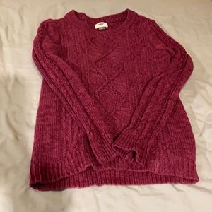 Women’s purple cable-knit sweater